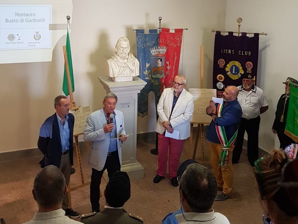 9 agosto 2018 - Inaugurazione esposizione busto Giuseppe Garibaldi restaurato dal Club