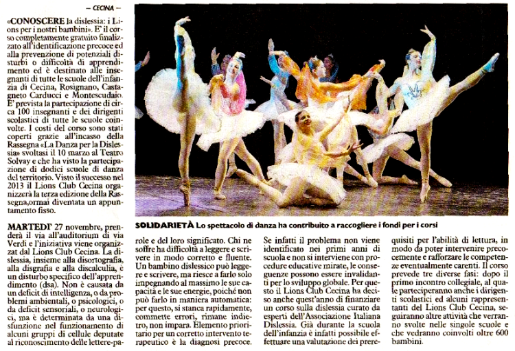 Lo spettacolo di danza ha contribuito a raccogliere i fondi per i corsi