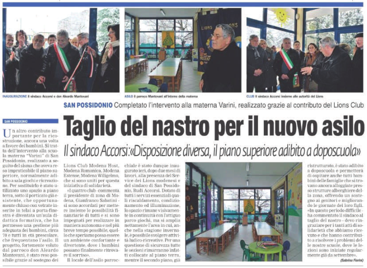 Taglio del nastro per il nuovo asilo