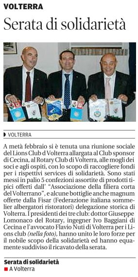 Volterra - Serata di solidarietà