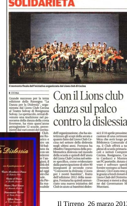 Il Tirreno - Con il Lions club danza sul palco contro la dislessia