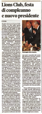 Il Tirreno - Lions Club, festa di compleanno e nuovo presidente