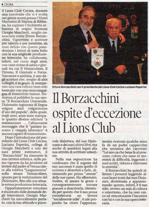 Il Borzacchini ospite d'eccezione al Lions Club