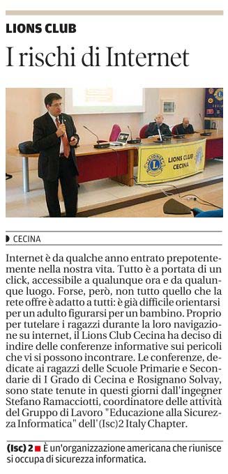 Il Tirreno - I rischi di Internet