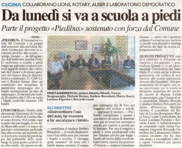 Da lunedì si va a scuola a piedi: parte il progetto «Piedibus»