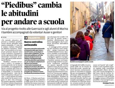 «Piedibus» cambia le abitudini per andare a scuola