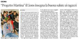 Il Tirreno - «Progetto Martina»: il Lions insegna la buona salute ai ragazzi