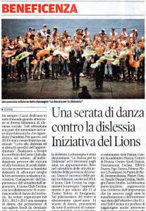 Il Tirreno - Una serata di danza contro la dislessia: iniziativa del Lions