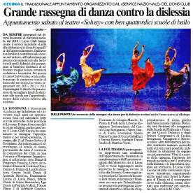 La Nazione - Grande rassegna di danza contro la dislessia
