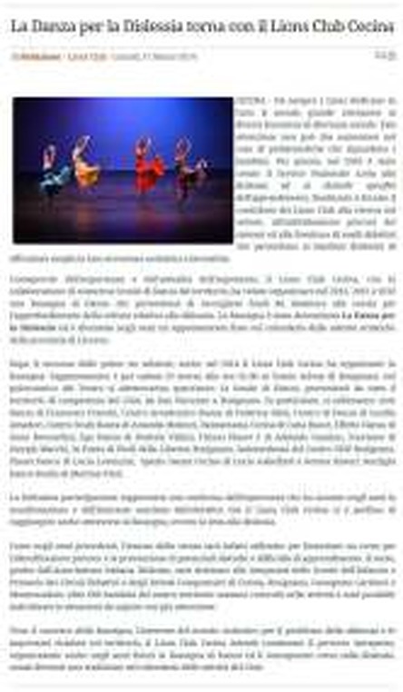 You News - La Danza per la Dislessia torna con il Lions Club Cecina