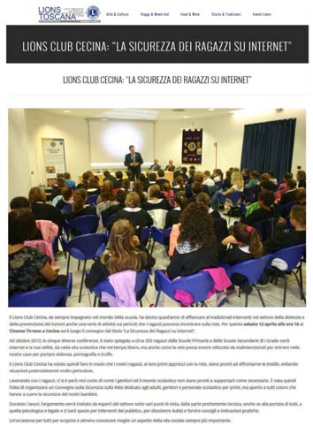 Toscana Lions - La sicurezza dei ragazzi su internet