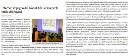 Internet: impegno del Lions Club a tutela dei ragazzi