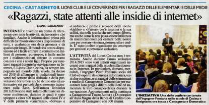 «Ragazzi, state attenti alle insidie di internet»