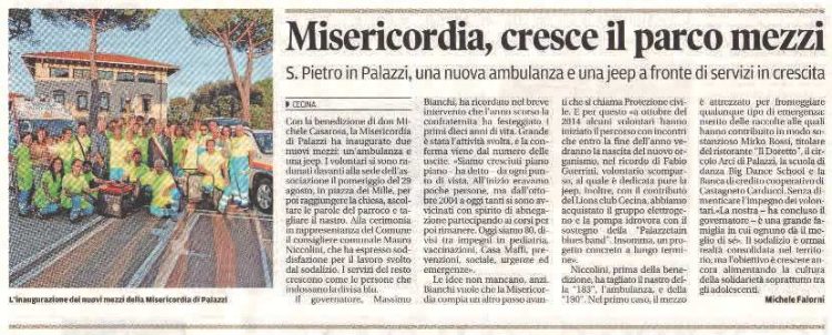 Misericordia, cresce il parco mezzi - San Pietro in Palazzi