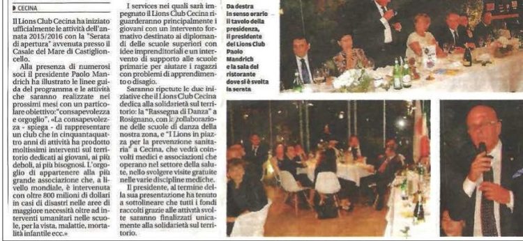 I nuovi progetti del Lions Club - Tornano la rassegna di danza e prevenzione in piazza