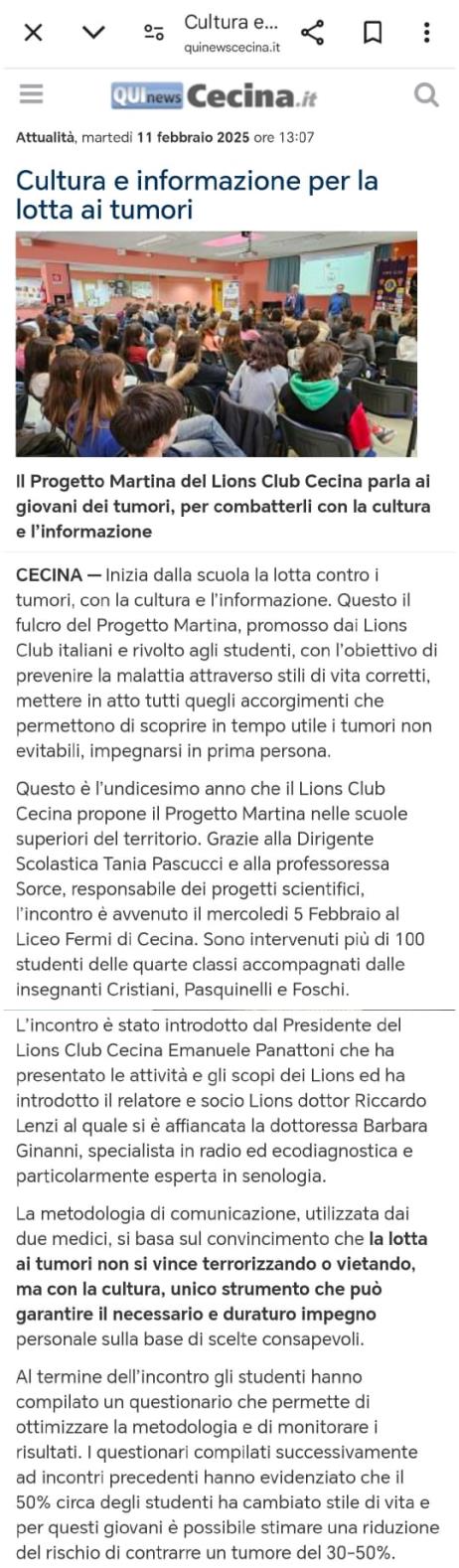 QuiNews Cecina 11 febbraio 2025