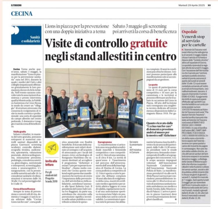 Il Tirreno 4 maggio 2025