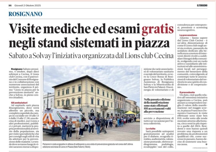 Il Tirreno 2 ottobre 2025