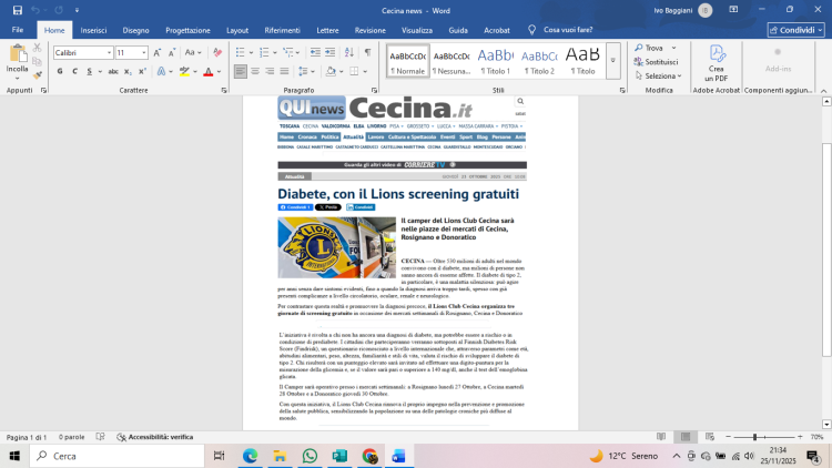 Cecina News 2025 (diabete)